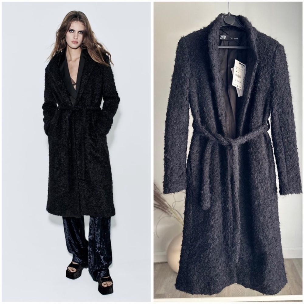 ZARA MANTECO 82% WOOL BOUCLE COAT ZW COLLECTION